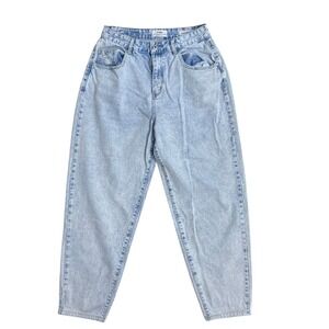 Cotton On Slouch Mom Jeans Womens Size 8 Light Wash Acid Blue High Rise‎ Denim